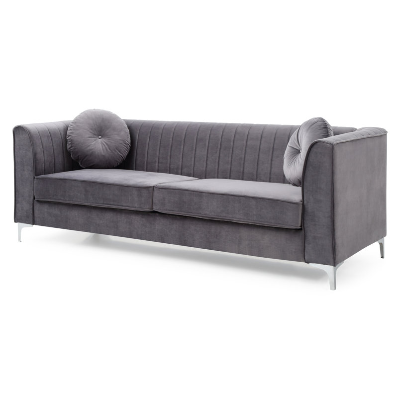 Delray 87in Sofa, Gray, Gray