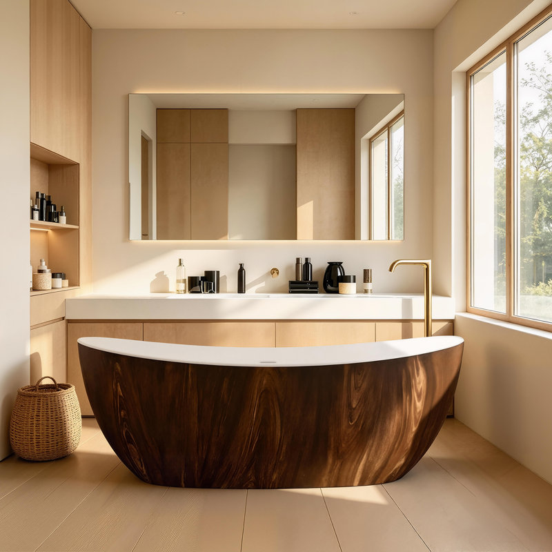 67" Solid Surface Freestanding Bathtub