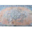 Grand tapis turc antique en laine Oushak de style nomade orange et bleu antique