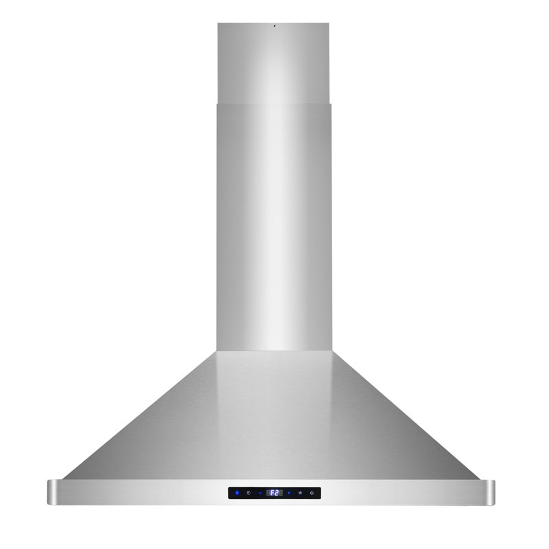 Cosmo 30 in. Lumin Collection Ducted Island Range Hood, Soft Touch Controls, Permanent Filters, LED Lights, Stainless Steel