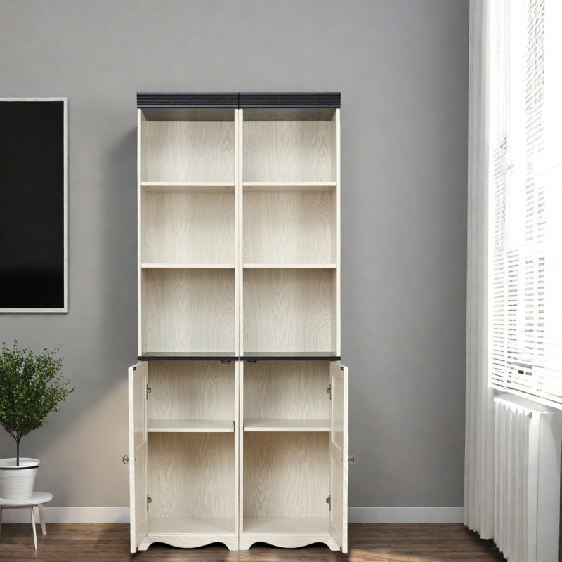 Bibliothèques de ferme avec rangement, tablettes en bois aggloméré réglables pour la maison
