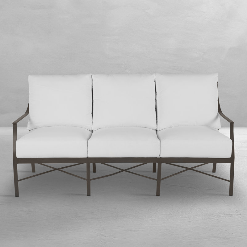 Monaco Aluminum Sofa - Slate Gray, No Welt + Standard Fill, Arbor Chambray, Slate Gray