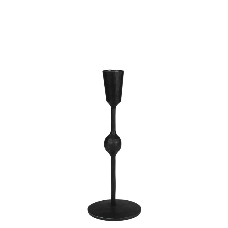 Rustic Iron Candlestick, 8" H x 3" W x 3" D