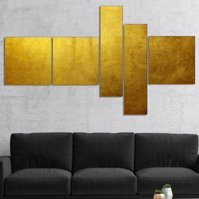 Abstract Canvas Wall Art Set, Gold Texture Modern Decor - Gold Texture