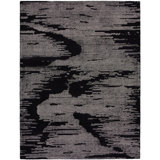 Abstract Area Rug in Black/Ivory