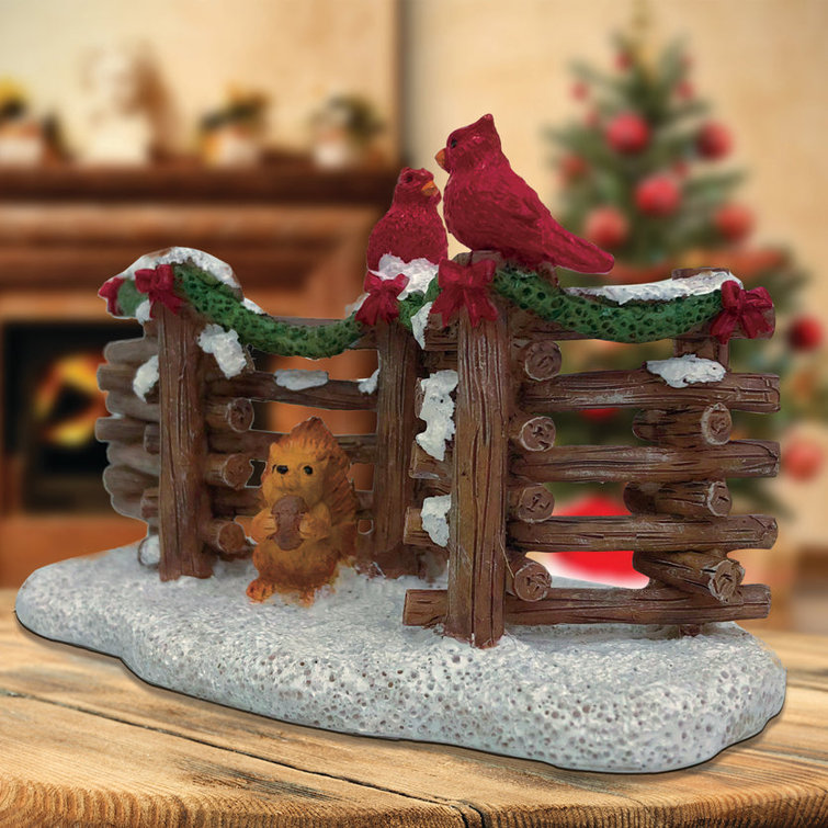 The Holiday Aisle® Hayslee Winter Cardinals Scene Embossed Indoor