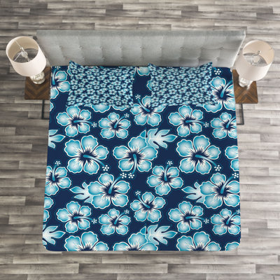 Aemon Navy/Blue Microfibre Bedspread Set