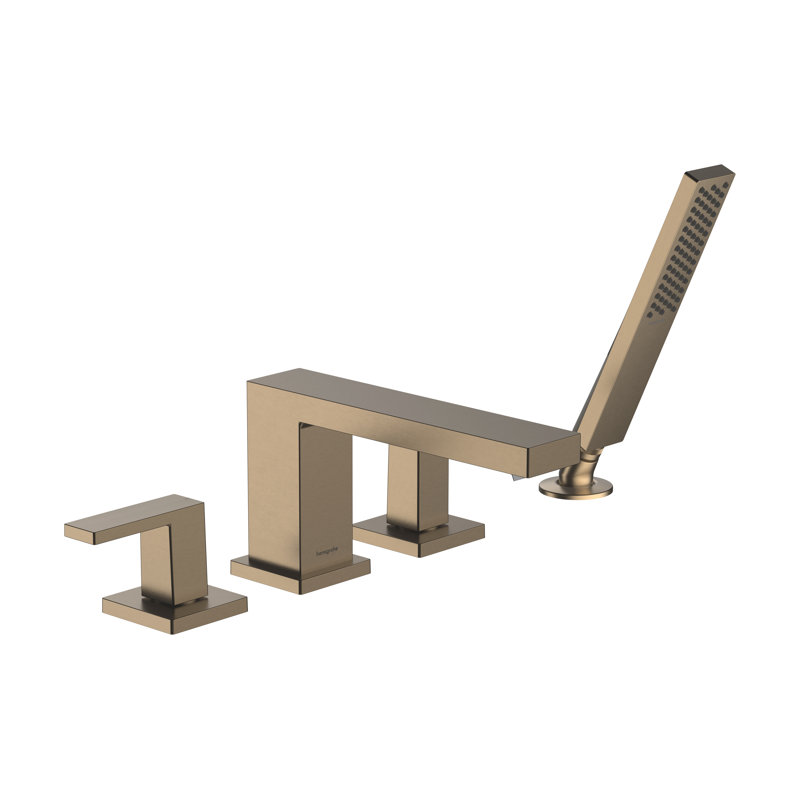 hansgrohe Tecturis E 4-Hole Roman Tub Set Trim with 1.75 Handshower, Brushed Bronze