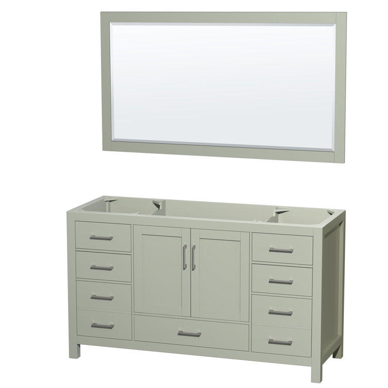 Sheffield 60" Single Bathroom Vanity Base Only, Light Green