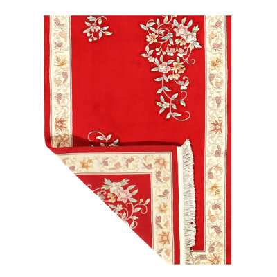 Floral Area Rug in Red
