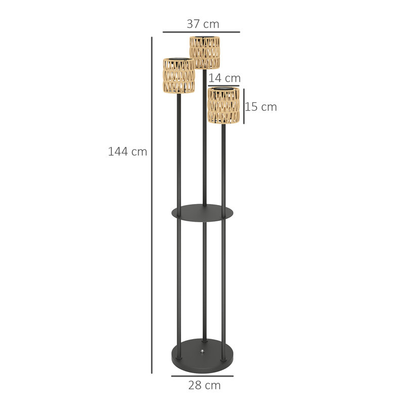 144Cm H Solar Powered Outdoor Floor Lamp