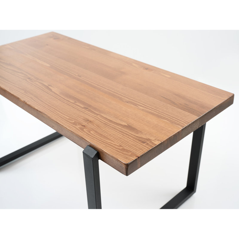 Table basse en bois massif de style rustique, 39 po, couleur noyer pour table de salon, 38,55 po X 21,51 po, salle familiale