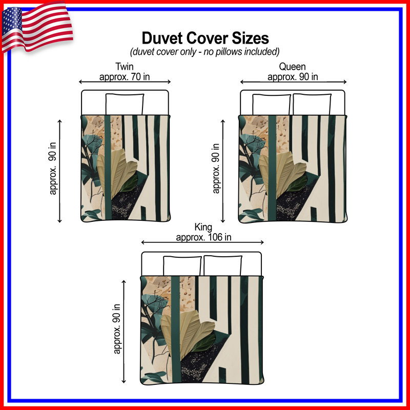 Abstract Leaf Collage Duvet Covers, Queen