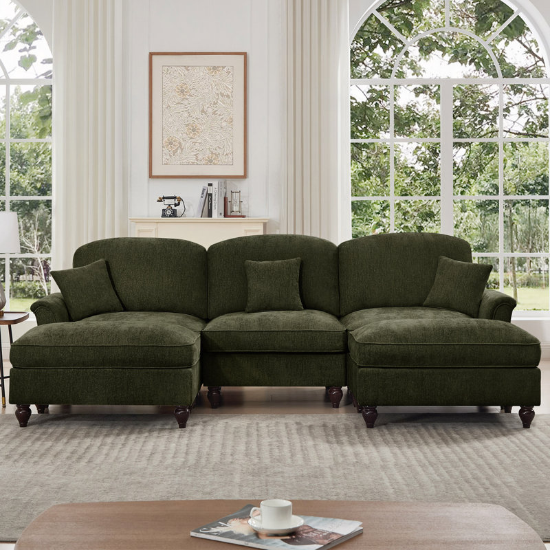 Canapé modulaire Comfy U_Shape, 3, Vert, H 36,6 po x l 107,1 po x P 55,1 po