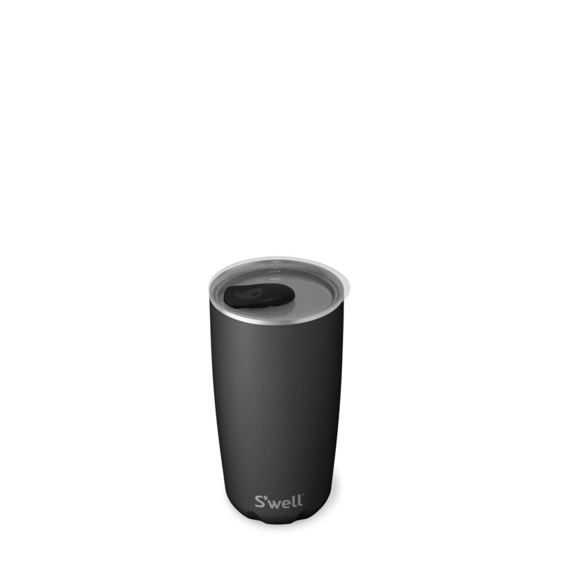 S'well Stainless Steel Tumbler with Clear Slide-Open Lid - 18 Fl Oz - Triple-Layered Vacuum, Onyx