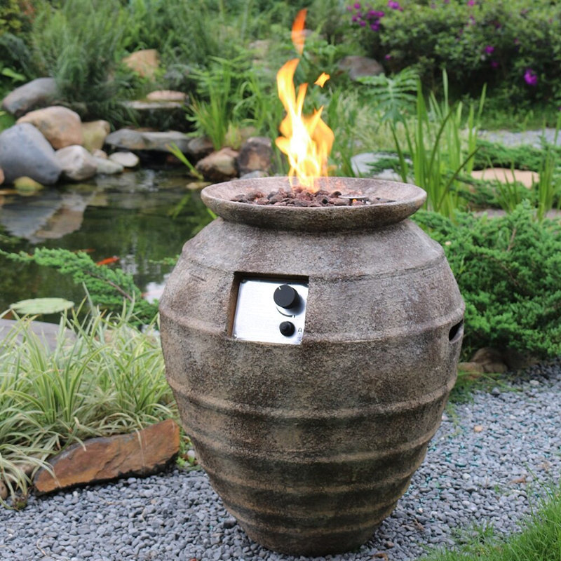Broadwater Round Concrete Propane Smokeless Fire Column