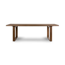 Reclaimed teak wood rustic dining table viking with arch base 94.5