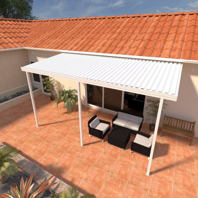 Slope Patio Awning in White