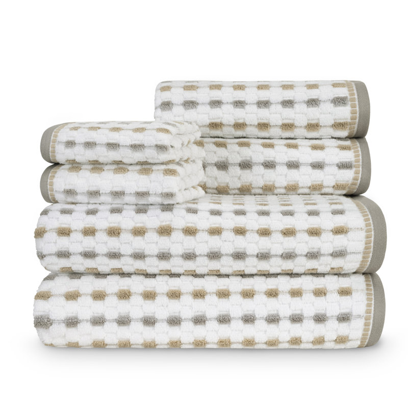 Devon Zt White Grey Linen Towel Set, White Grey Linen