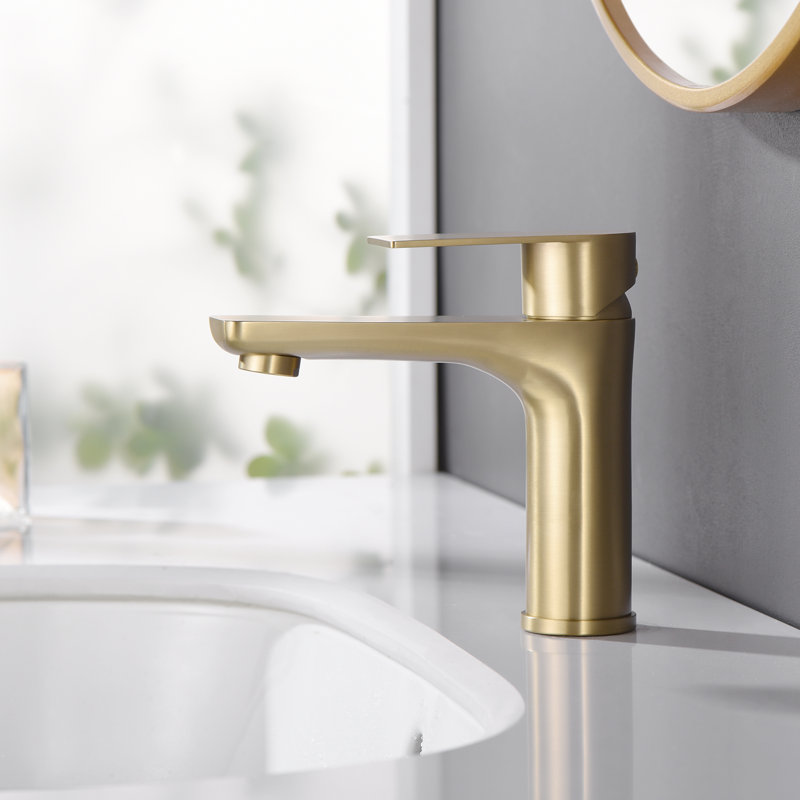 SUMERAIN Contemporary Bathroom Faucet, Single-Hole Single-Handle Deck Mount Bathroom Sink Faucet with Ceramic Cartridge & Aerator, Multi-Finish Options, DIY Friendly