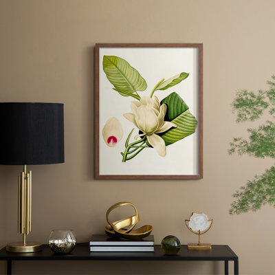 «Magnolia Flowers II», reproduction encadrée - bois massif