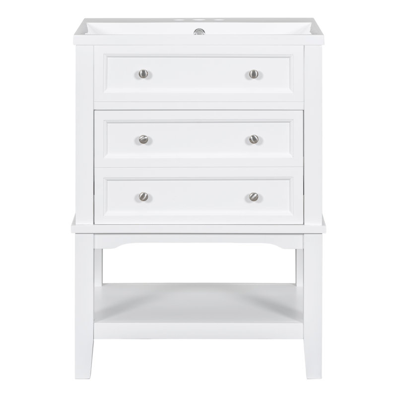 Meuble-lavabo simple 24 po avec plateau en céramique Riggleman