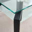 Table basse rectangulaire en verre avec surface transparente et rangement double couche pour les salons modernes