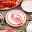 «Make Waves at the Table»: ensemble de 6 assiettes à salade en mélamine de 9 pouces de Beach House Lobster - conception côtière vibrante, durable, légère et lavable au lave-vaisselle