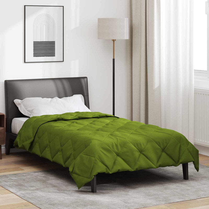 Microfiber Solid Colour Bedspread, Green