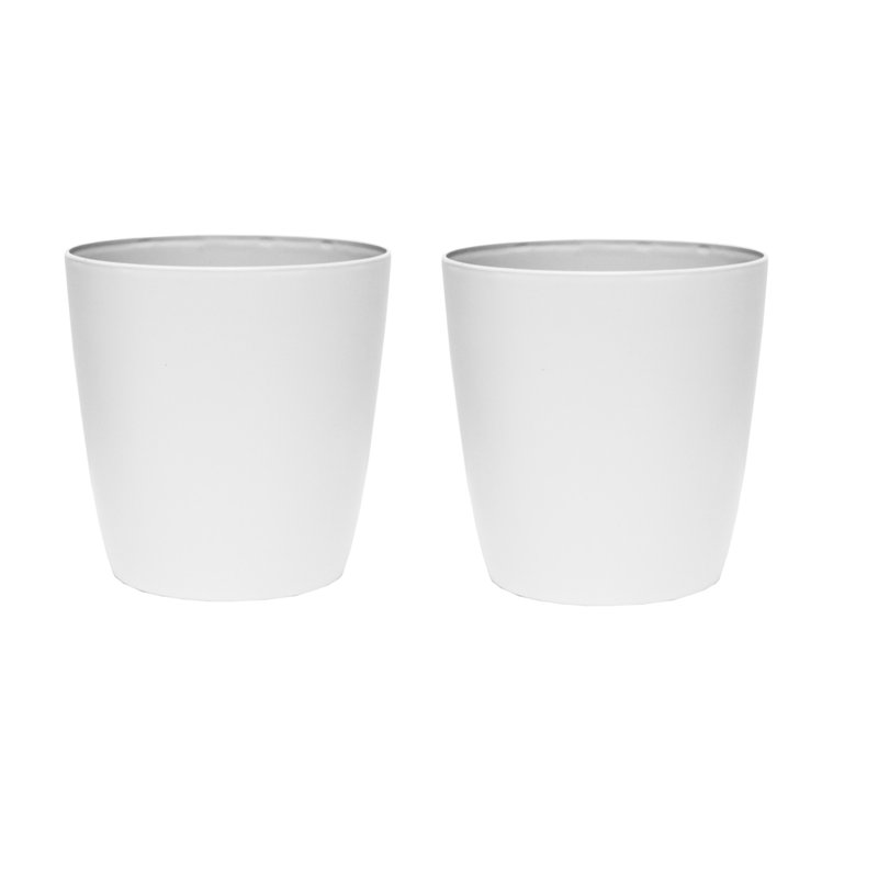Aria Round Self Watering Planter, 12.07" H x 12" W x 12" D, White