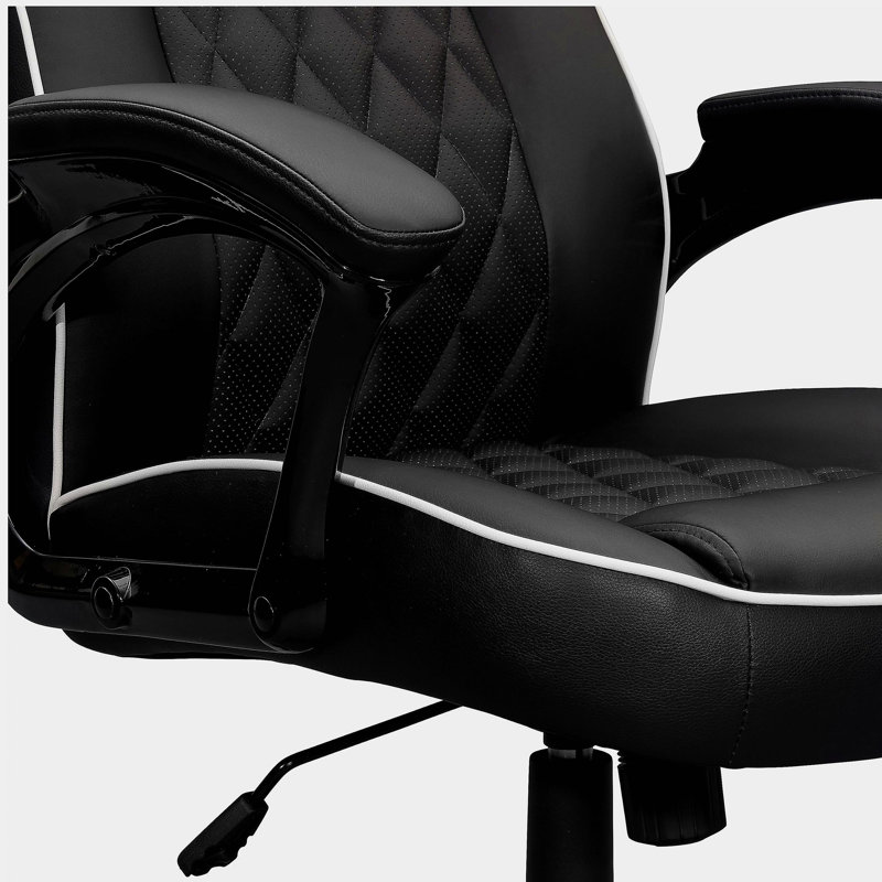 Chaise de bureau de course sportive à haut dossier mobili, noire