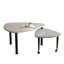 Table basse rotative moderne à 360 degrés avec plateau en pierre frittée blanche pour salon (table incluse seulement)