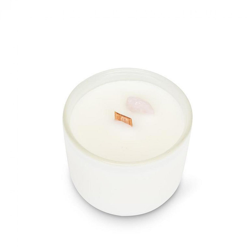 White Scented Jar Candle with Glass Holder