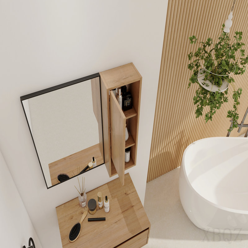 Armoire de rangement murale 10 po, armoire de salle de bain avec porte à fermeture en douceur, contreplaqué (Mc250iimo) (armoire à miroir seulement, sans cadre en aluminium noir)