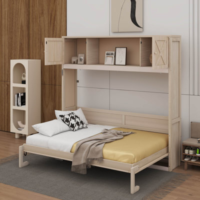 Lit escamotable double avec armoires