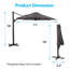 Parasol de patio en porte-à-faux 11 pi