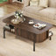 Petite table basse avec rangement pour porte coulissante cannelée de salon