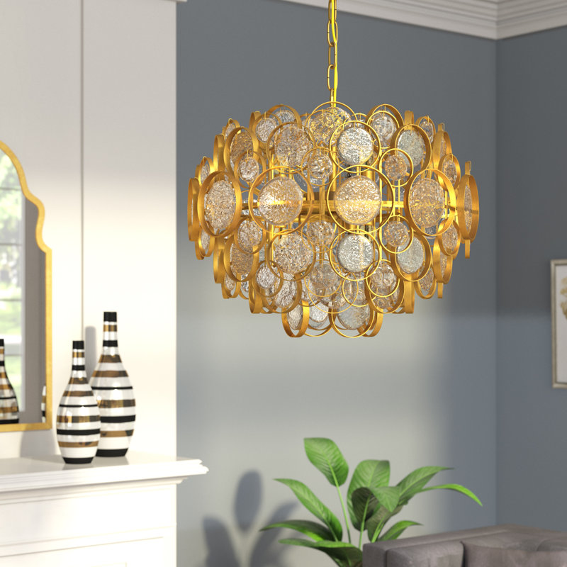 6 - Light Dimmable Geometric Chandelier