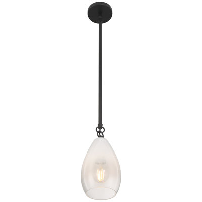 Ombre 1 Light Pendant - Black Finish