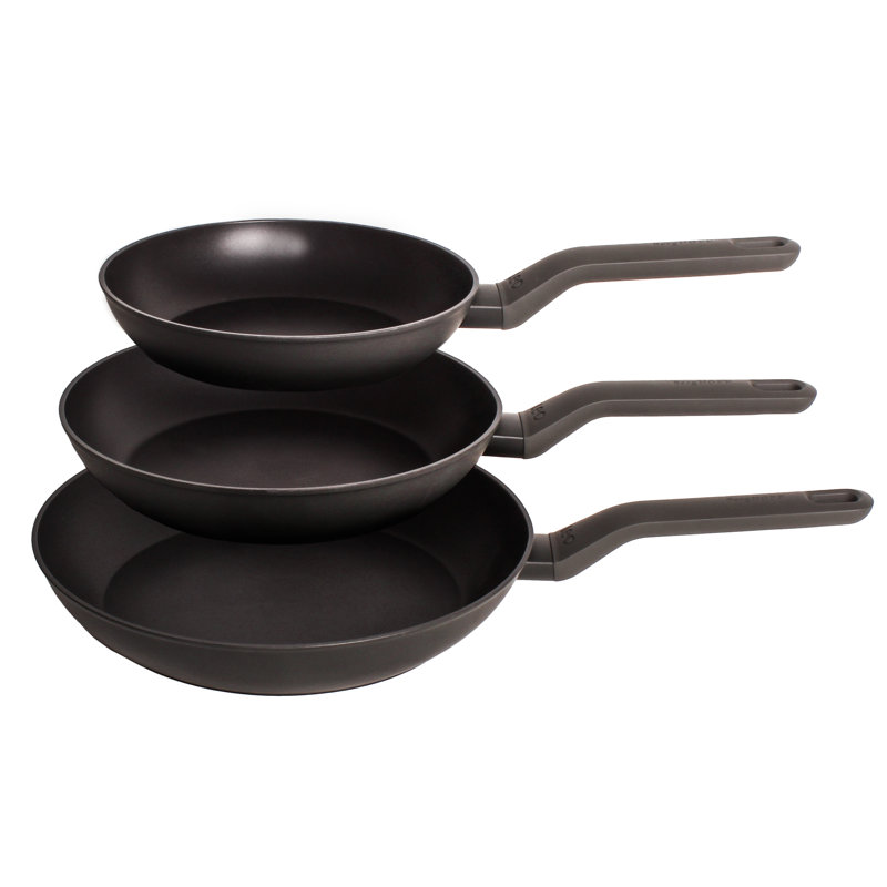 Leo 3Pc NS Fry Pan Set, Dark Grey (8", 10" & 11")