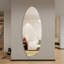 Miroir mural pleine longueur 65 po x 24 po, conception ovale, verre argenté sans cuivre de 5 mm, résistant à l'humidité et à l'oxydation, reflet HD, fixation murale pour vestibule, chambre à coucher et salon