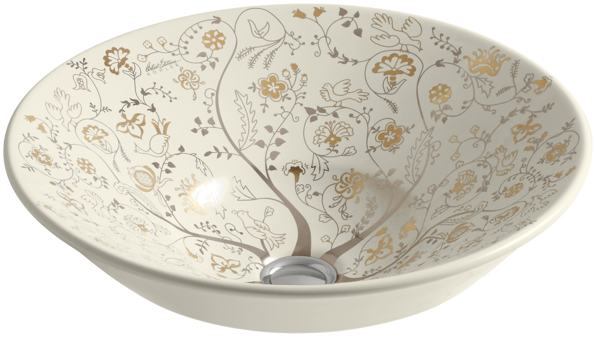 KOHLER Conical Bell Vessel Sink in Mille Fleurs