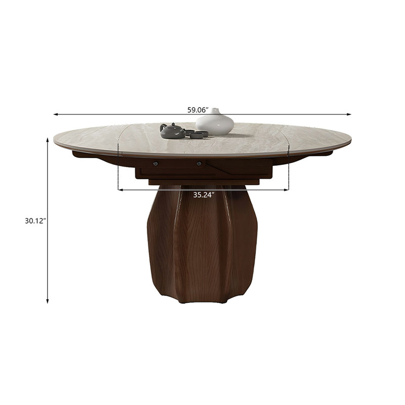 Table de salle à manger Sintered Stone, H 30,12 po x L 59,06 po x l 59,06 po