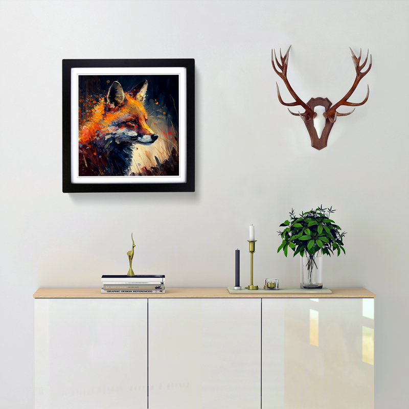 Single Picture Frame Print on Wood, Black