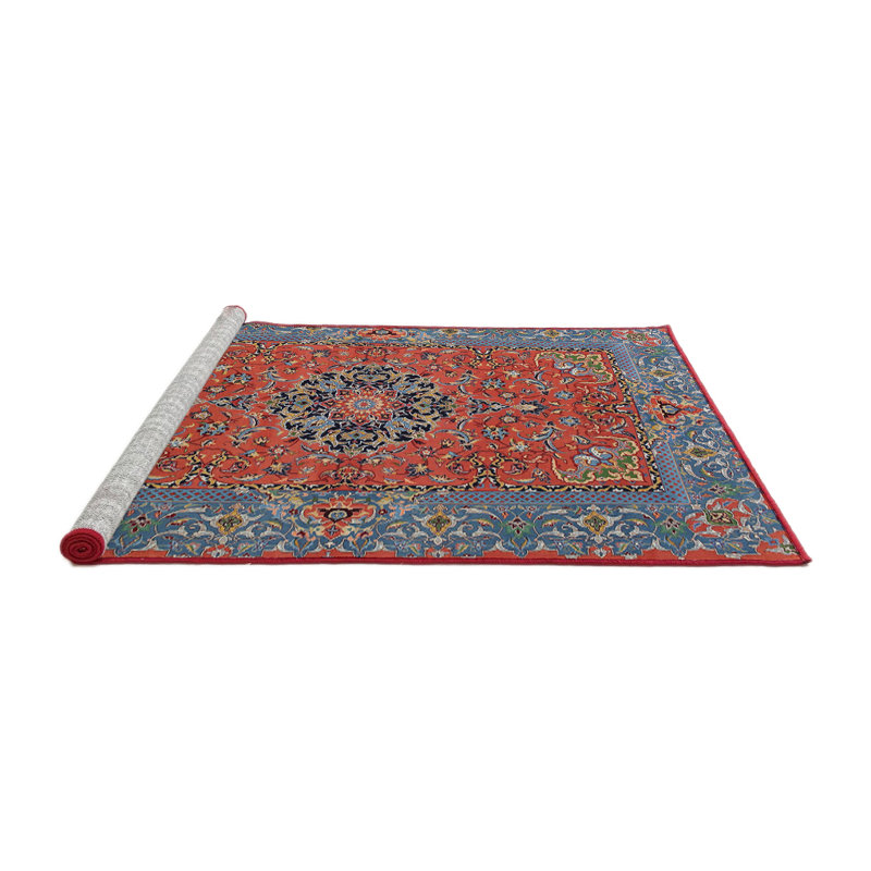 Tapis oriental multicolore tissé à la machine Oriental, Rond 5 pi