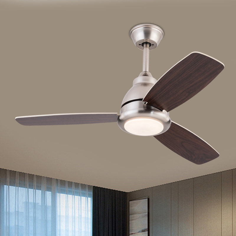 Ventilateur de plafond 42 po avec télécommande (noyer), Argent