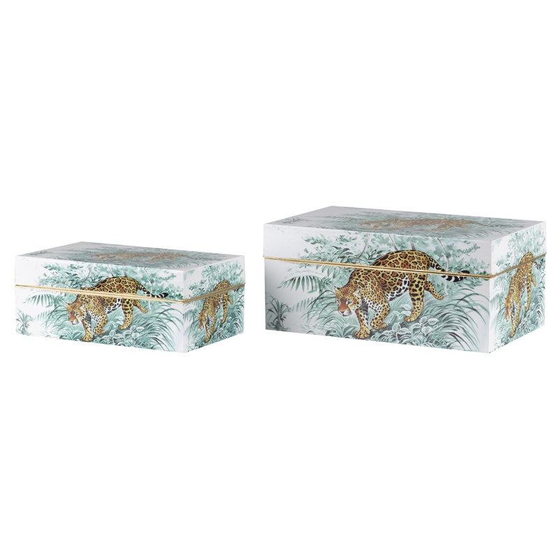  Leopard 2 Piece Decorative Box Set