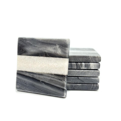 Marble Square 6 Piece Coaster Set