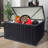 IYofe Water Resistant Metal Lockable Deck Box in Black-98705635