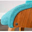 Chaise de salle à manger / d'appoint en bois de noyer et tissu bleu sarcelle